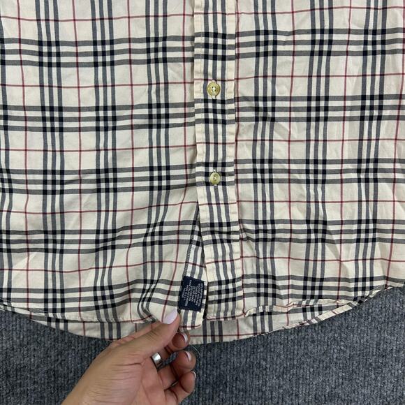 Burberry Shirt Men Large Nova Check Button Down Long Sleeve Luxury Classic Retro - Picture 4 of 10